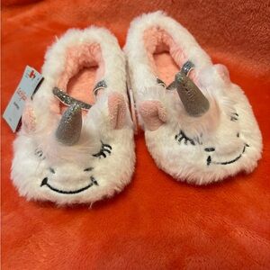 Cat & Jack Pink and Silver Unicorn Slippers